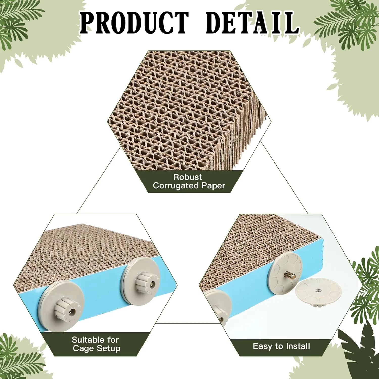 3 Pcs Bird Chew Toys Parrot Perch Cardboard Platform for Cage Bird Paw Grinding Stand Parrot Cage Playground Exercise Toys for Macaws Small Parakeets Budgies Conure Cockatiel(Medium)