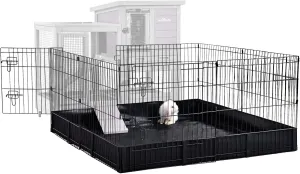 Aivituvin Pet Playpen, Small Animal Cage, Exercise Pen and Enclosure with Waterproof Floor Mat and Door- Package is Extension Playpen ONLY