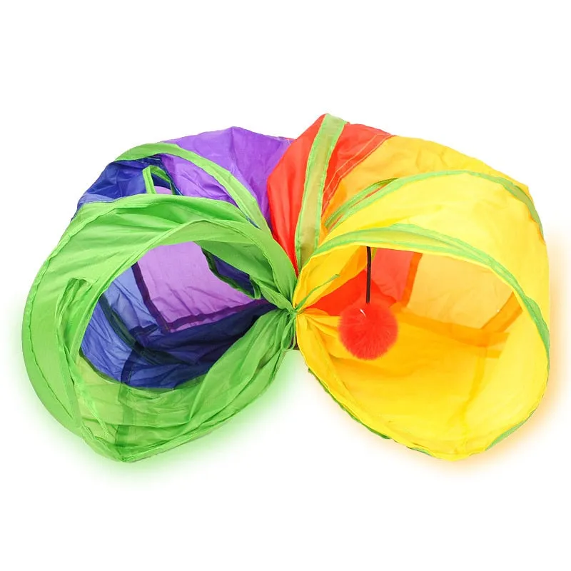 Cat Tunnel Pet Tube Collapsible Play Toy Indoor Outdoor Kitty Puppy Toys for Puzzle Exercising Hiding Training