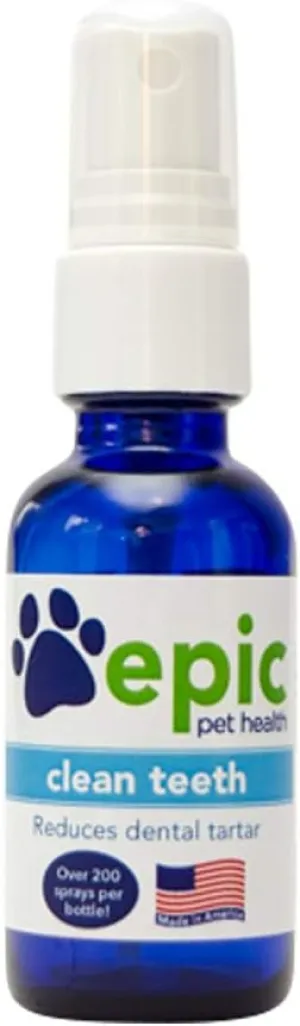 Clean Teeth - Natural, Electrolyte, Odorless Pet Supplement That Reduces Tartar, Bad Breath and Promotes Healthy Teeth, Made in USA (Spray, 2 Ounce)