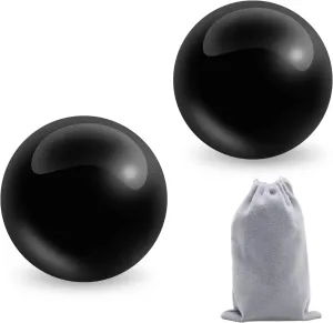 Coolrunner 2'' Marble Black Baoding Balls Chinese Health Stress Relieve Hand Exercise Hand Massage Hand Balls