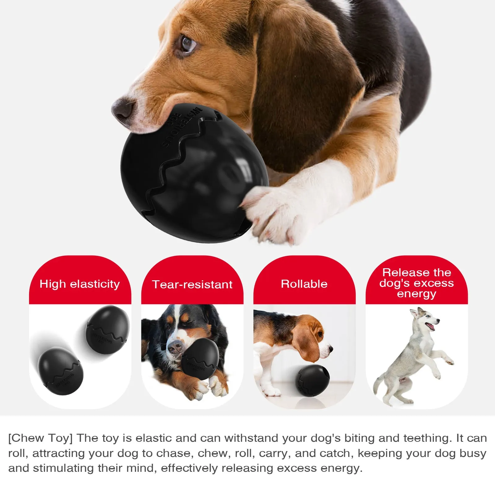 Dinosaur Egg Interactive Pet Treat Chew Toy