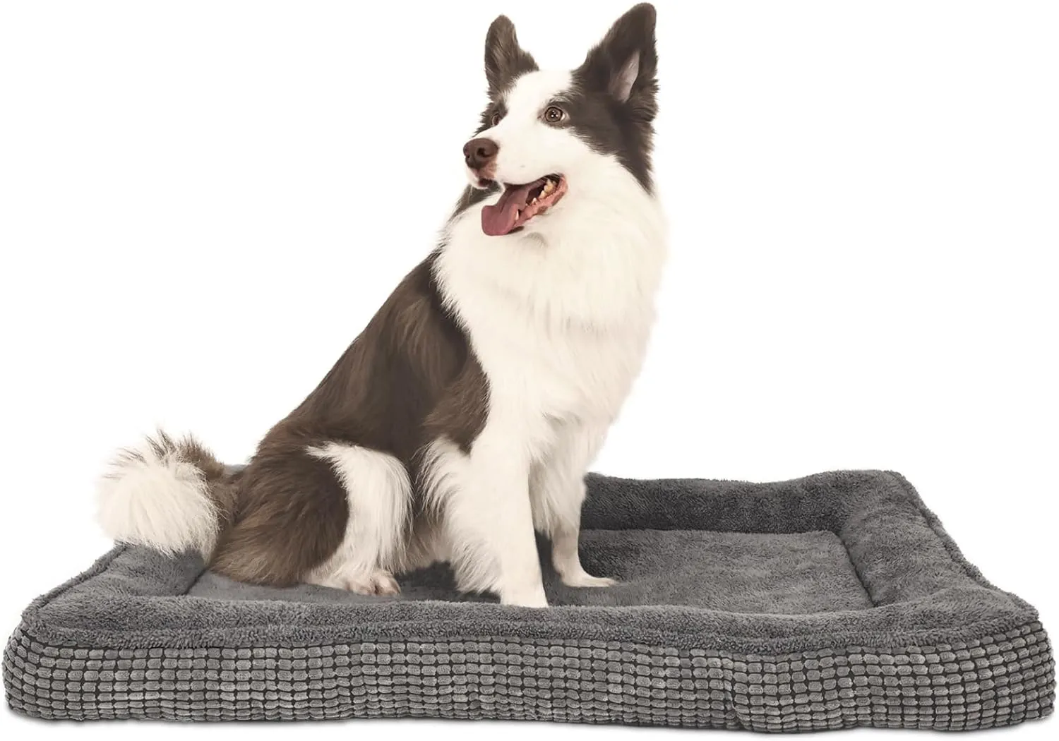 Dog Crate Bed for Large, Medium Dog, Washable Dogs Bed for Crate with Bolster, Pet Beds for Large Sized Dogs with Removable Cover and Non Skid Bottom, 36 x 23, Gray