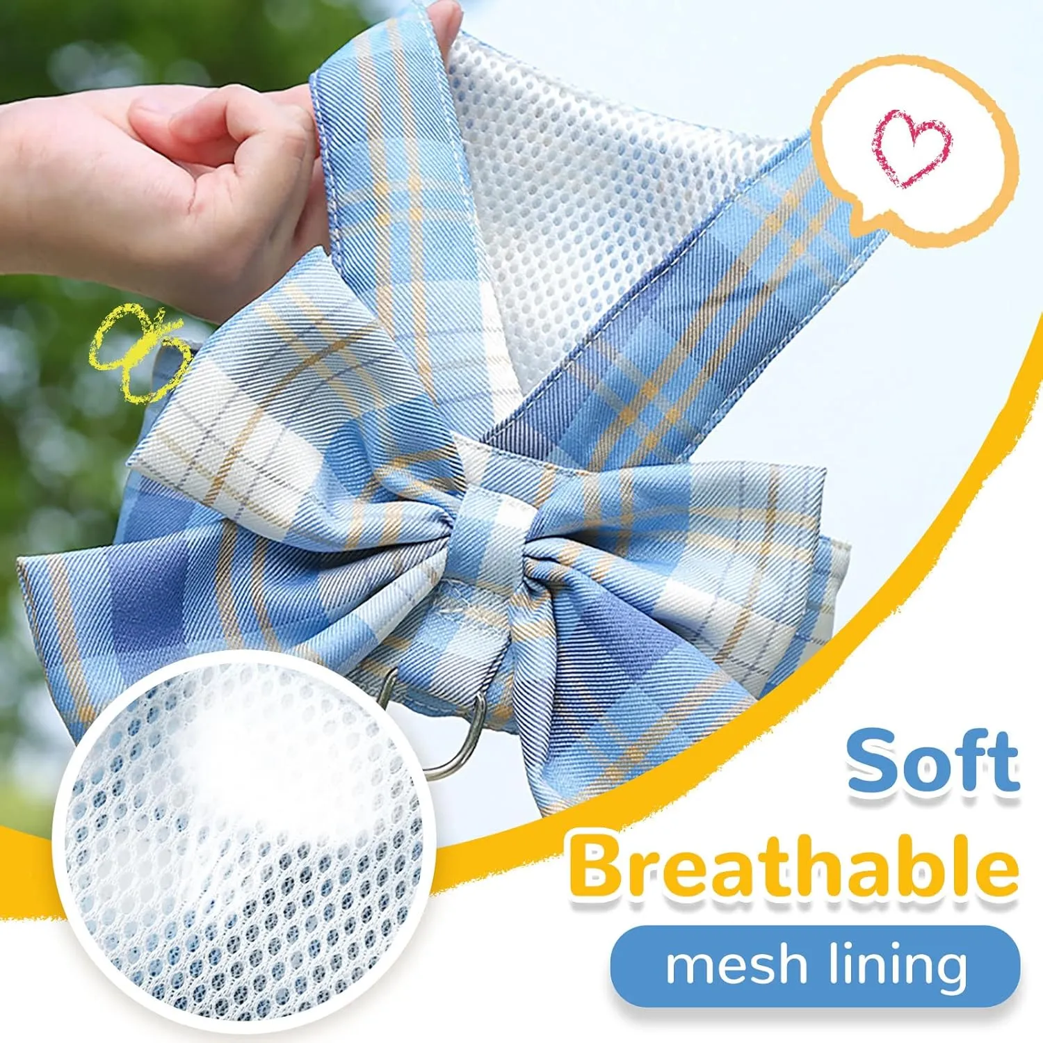Dog Harness for Small Dogs with Bow Small Harness for Girl Dogs with D-Ring Soft Mesh Adjustable Harness Set Puppy Pet Harness and Leash