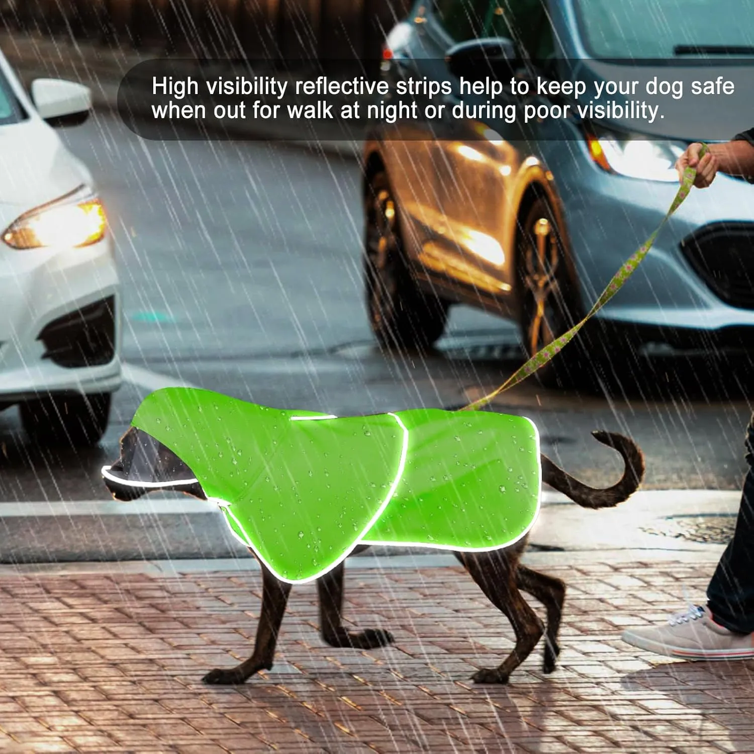 Dog Raincoat- BSEEN Waterproof Dog Rain Jacket - Lightweight Pet Rain Coats - Reflective Puppy Rainwear Hooded Doggy Poncho Slicker for Walking& Camping (Green, Small)