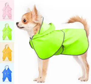 Dog Raincoat- BSEEN Waterproof Dog Rain Jacket - Lightweight Pet Rain Coats - Reflective Puppy Rainwear Hooded Doggy Poncho Slicker for Walking& Camping (Green, Small)