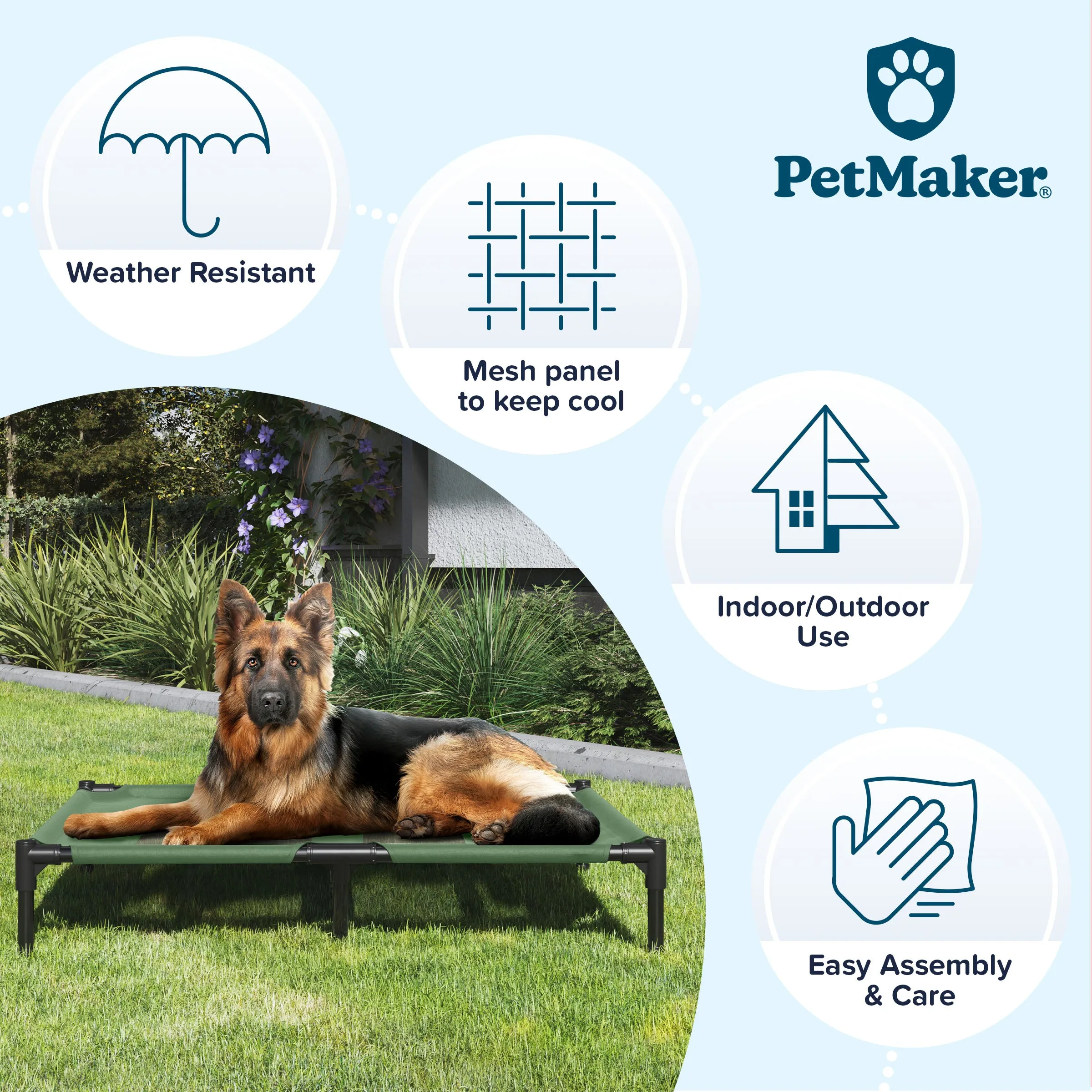 Elevated Pet Bed W/ Non-Slip Feet