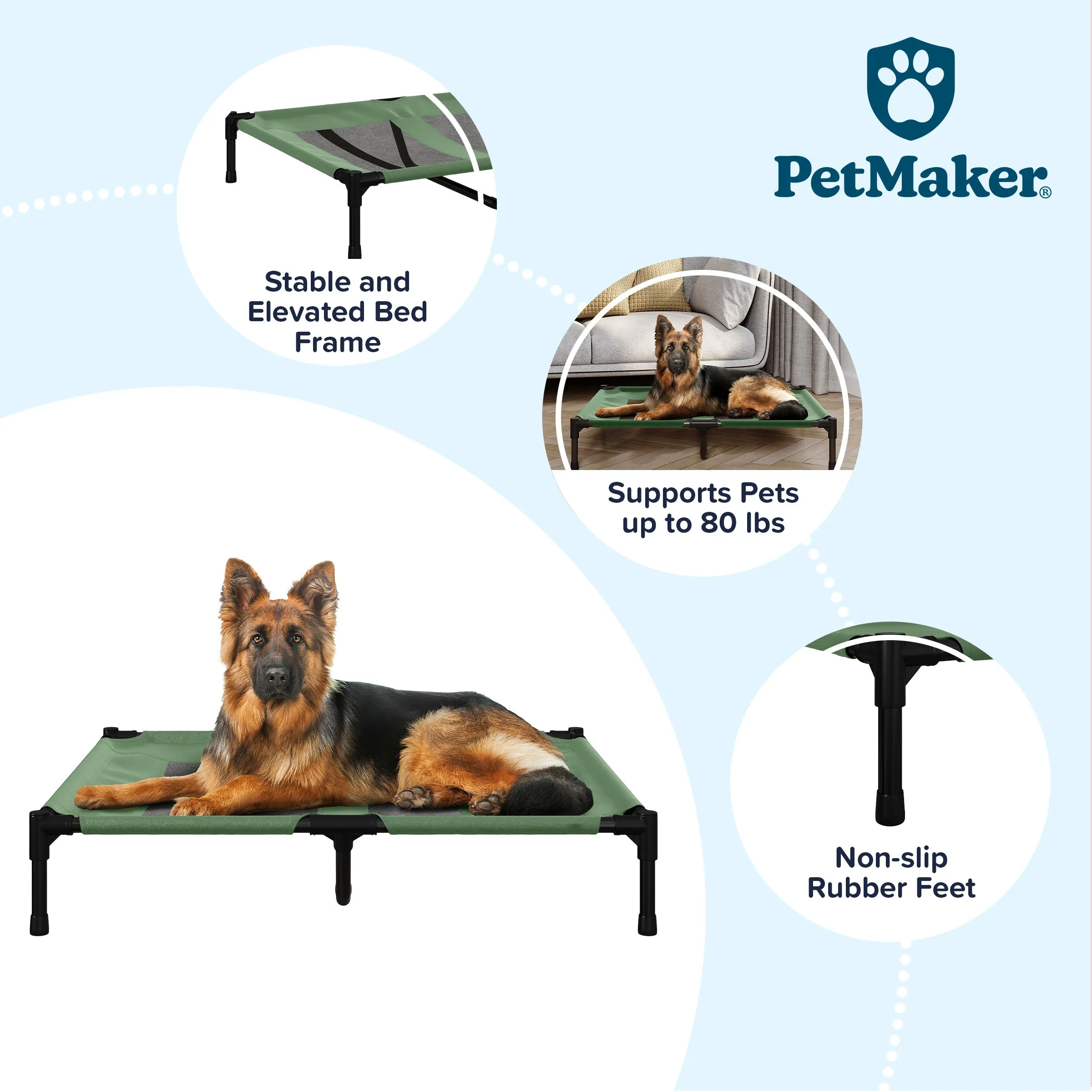 Elevated Pet Bed W/ Non-Slip Feet