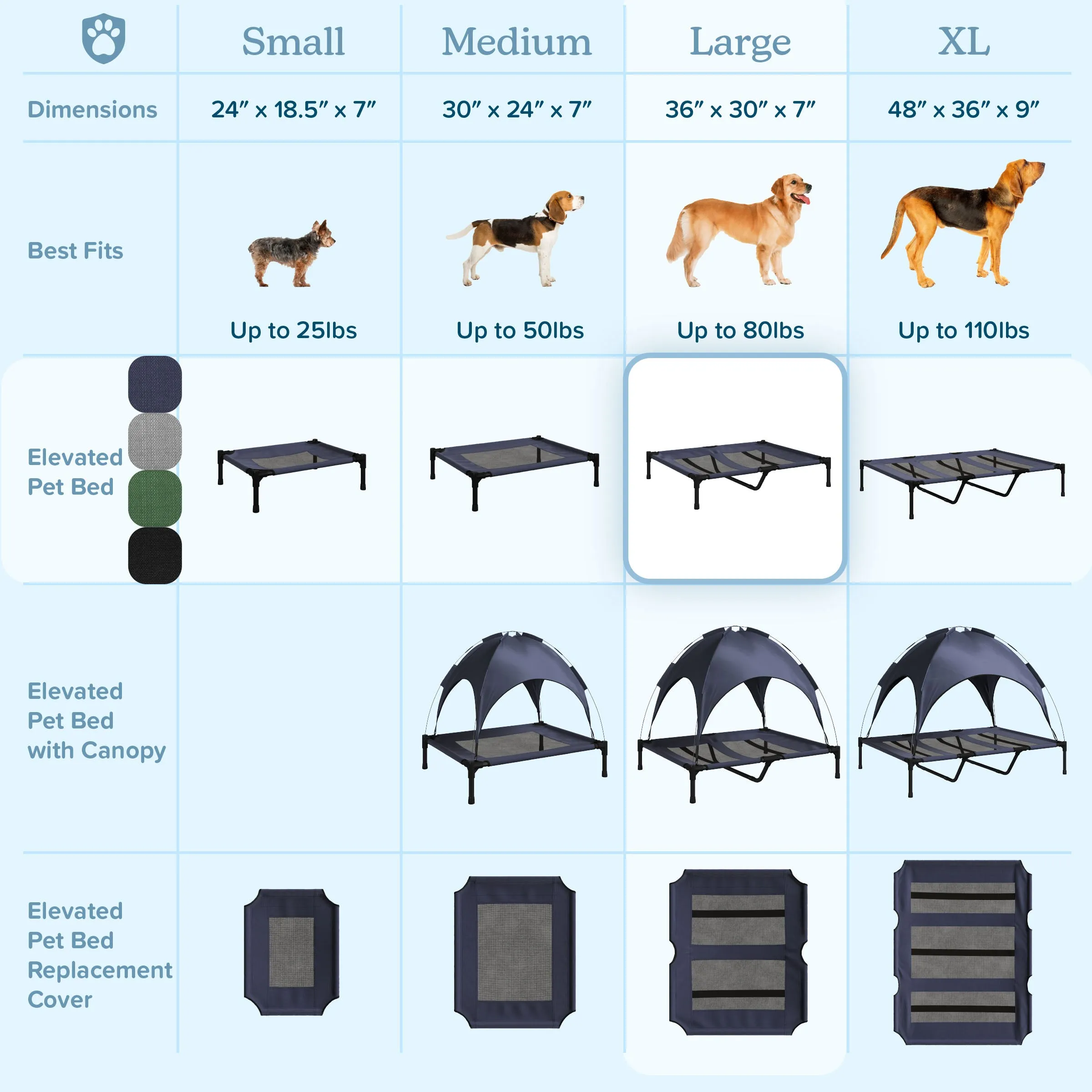 Elevated Pet Bed W/ Non-Slip Feet
