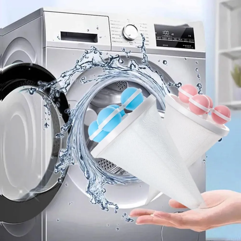 Floating Hair Filtering Mesh Removal, Lint Catcher for Washing Machine, Reusable Washing Machine Hair Filter Cleaning Mesh Bag, Laundry Pet Hair Catcher Pet Dog Cat Hair Remover for Laundry (Purple*3)
