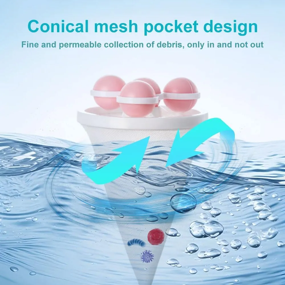 Floating Hair Filtering Mesh Removal, Lint Catcher for Washing Machine, Reusable Washing Machine Hair Filter Cleaning Mesh Bag, Laundry Pet Hair Catcher Pet Dog Cat Hair Remover for Laundry (Purple*3)