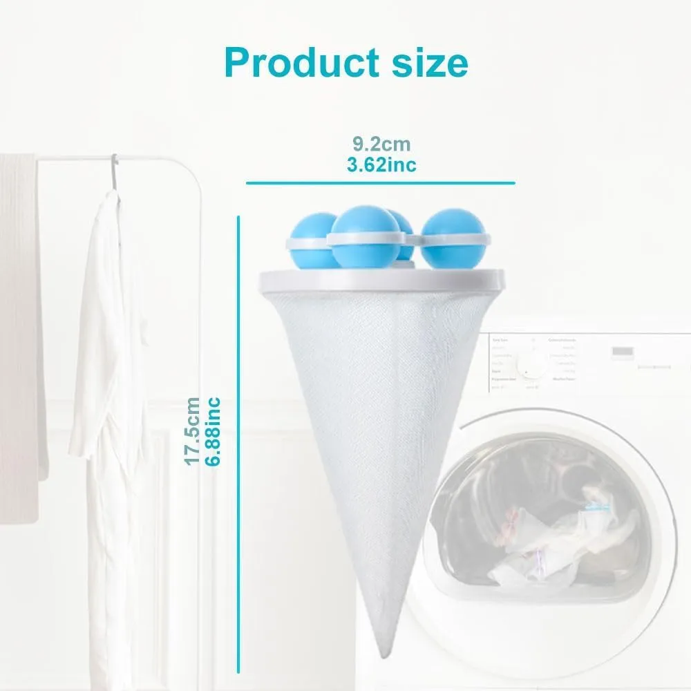 Floating Hair Filtering Mesh Removal, Lint Catcher for Washing Machine, Reusable Washing Machine Hair Filter Cleaning Mesh Bag, Laundry Pet Hair Catcher Pet Dog Cat Hair Remover for Laundry (Purple*3)