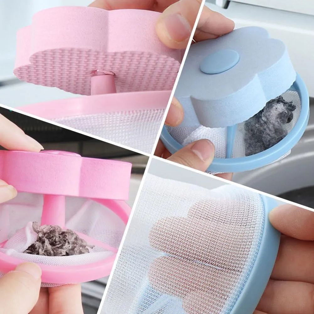 Floating Hair Filtering Mesh Removal, Upgrade 2024 Lint Catcher for Washing Machine Wool Device, Reusable Washing Machine Hair Filter Cleaning Mesh Bag Pet Dog Cat Hair Remover for Laundry (3Pcs)