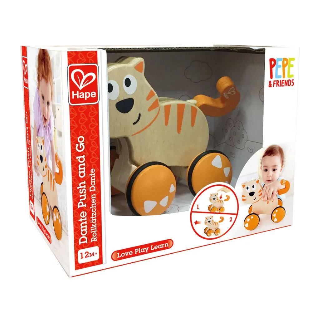 Hape Dante Cat Push & Go - Interactive Wooden Toy