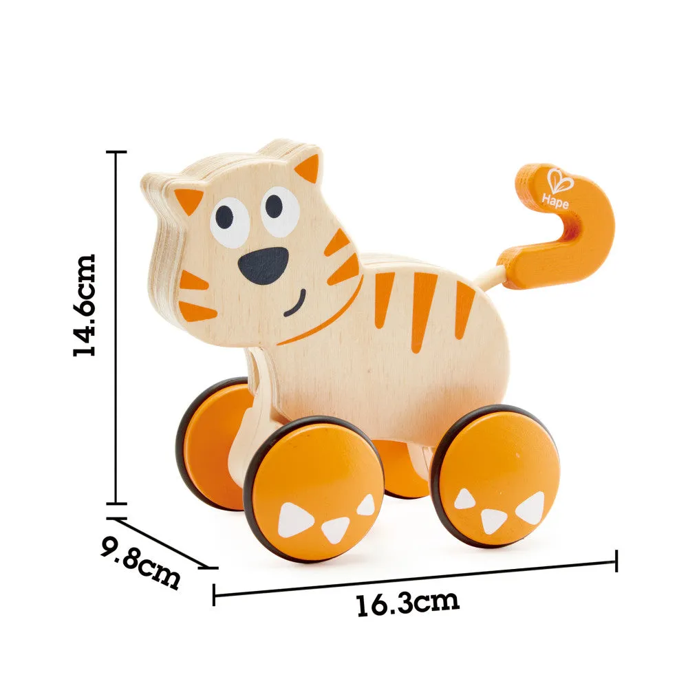 Hape Dante Cat Push & Go - Interactive Wooden Toy