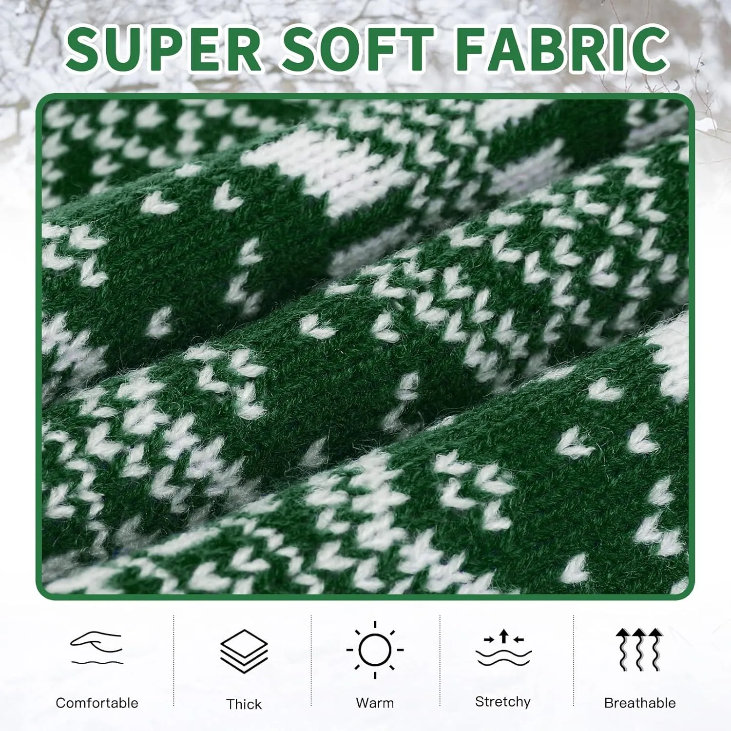 HOMIMP Dog Sweater Argyle - Warm Sweater Winter Clothes Puppy Soft Coat, Ugly Dog Sweater for Small Medium and Large Dogs, Pet Clothing Boy Girl, Green SM