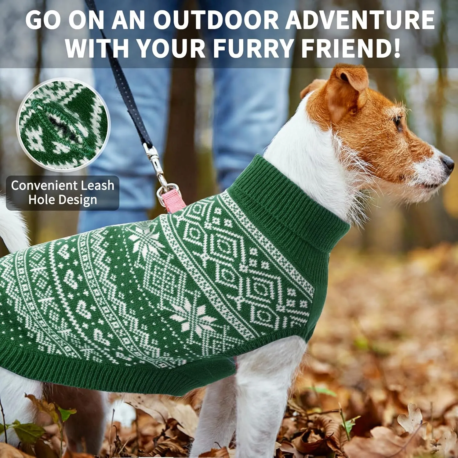 HOMIMP Dog Sweater Argyle - Warm Sweater Winter Clothes Puppy Soft Coat, Ugly Dog Sweater for Small Medium and Large Dogs, Pet Clothing Boy Girl, Green SM