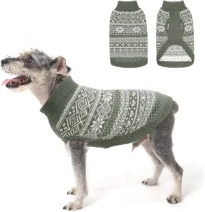 HOMIMP Dog Sweater Argyle - Warm Sweater Winter Clothes Puppy Soft Coat, Ugly Dog Sweater for Small Medium and Large Dogs, Pet Clothing Boy Girl, Grey S