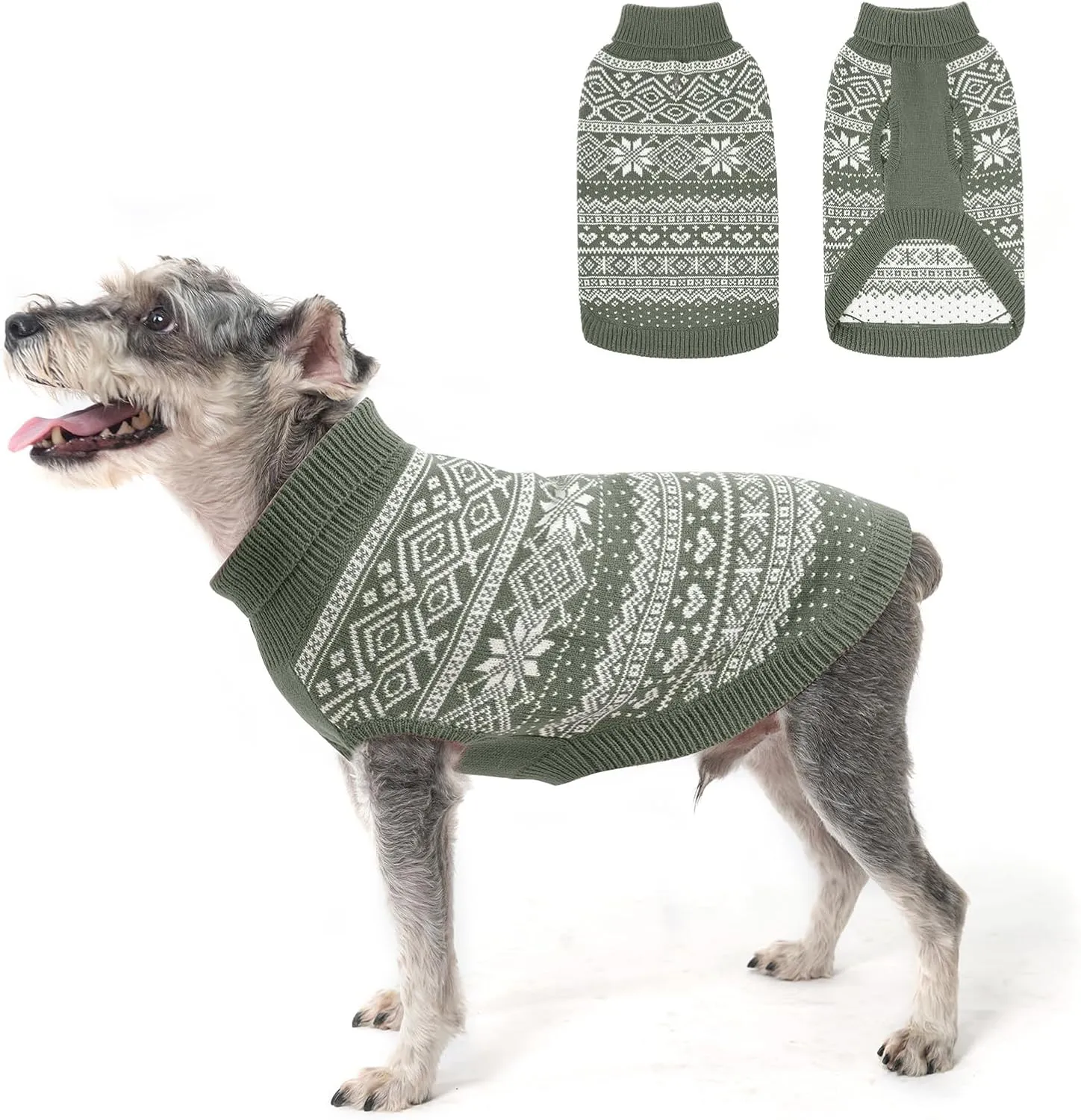 HOMIMP Dog Sweater Argyle - Warm Sweater Winter Clothes Puppy Soft Coat, Ugly Dog Sweater for Small Medium and Large Dogs, Pet Clothing Boy Girl, Grey S