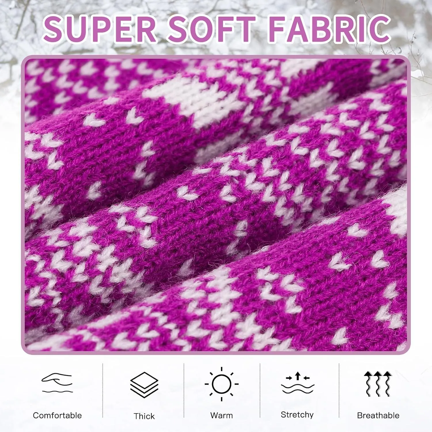 HOMIMP Dog Sweater Argyle - Warm Sweater Winter Clothes Puppy Soft Coat, Ugly Dog Sweater for Small Medium and Large Dogs, Pet Clothing Boy Girl, Purple S