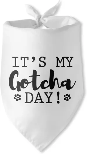 It's My Gotcha Day Dog Bandana - Adoption Day Photo Prop Scarf Accessories for Pet Lovers - Funny Puppy Gifts