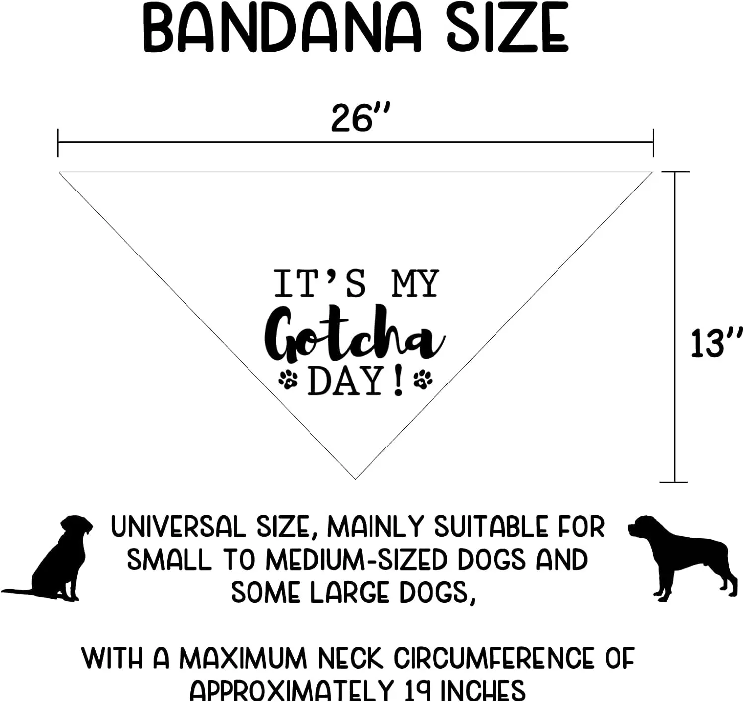 It's My Gotcha Day Dog Bandana - Adoption Day Photo Prop Scarf Accessories for Pet Lovers - Funny Puppy Gifts