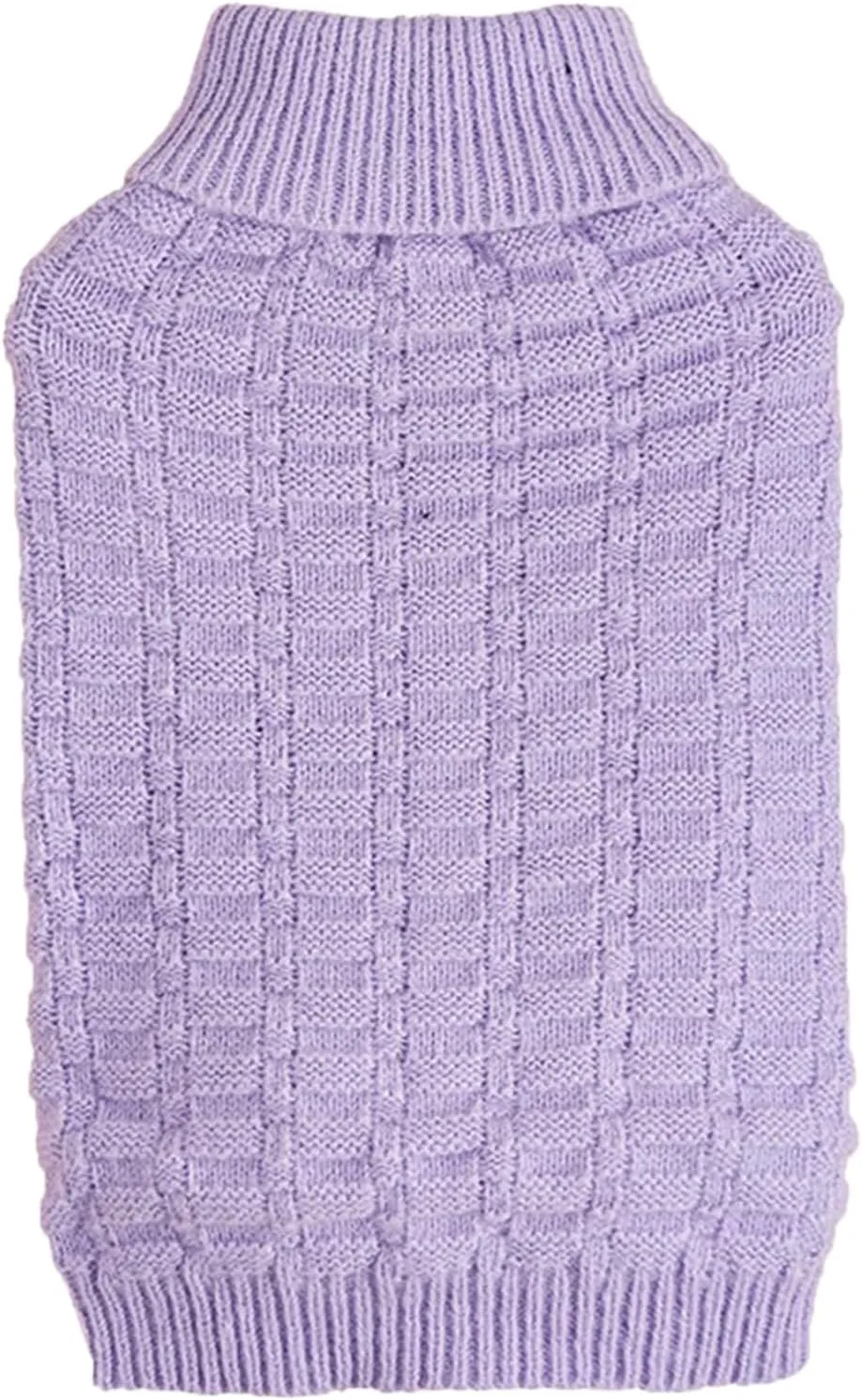 Jecikelon Winter Turtleneck Dog Sweater Knit Puppy Clothes for Small Dogs Cats Knitted Warm Pet Sweater Doggy Pullover Outfits (X-Small, Purple)