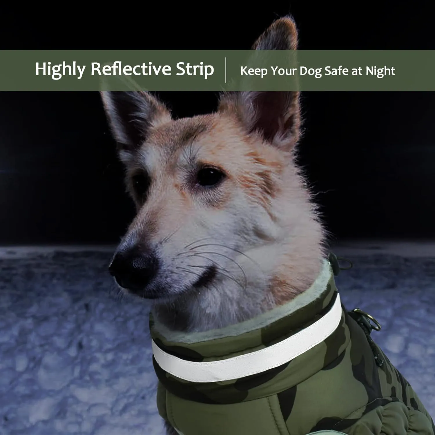 Lelepet Small Dog Winter Coat - Waterproof, Windproof, Reflective, Padded, Fleece, Turtleneck, Zippered Snow Jacket with Harness, Camo, XS