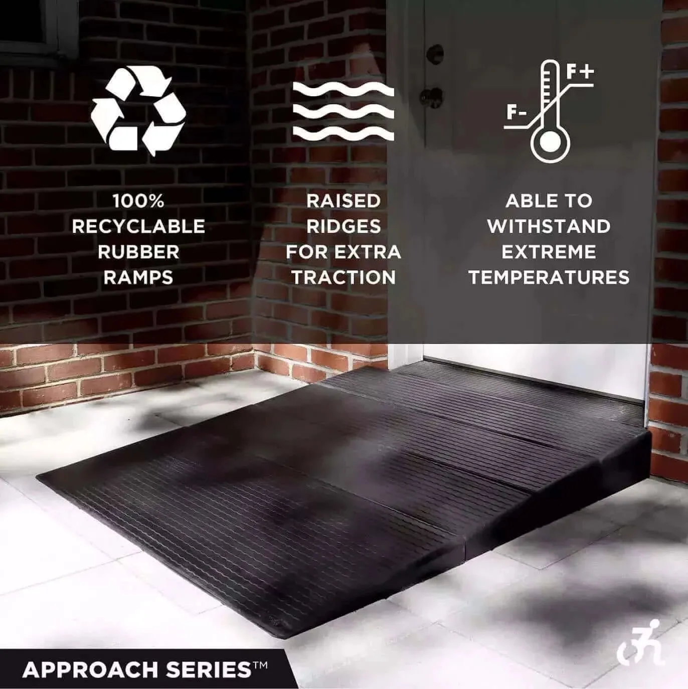 National Ramp - Approach Series Rubber Threshold Ramp for Wheelchairs