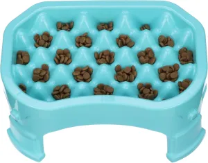 Neater Pet Brands  Neater Raised Slow Feeder Dog Bowl  Elevated and Adjustable Food Height - (6 Cup, Aquamarine)
