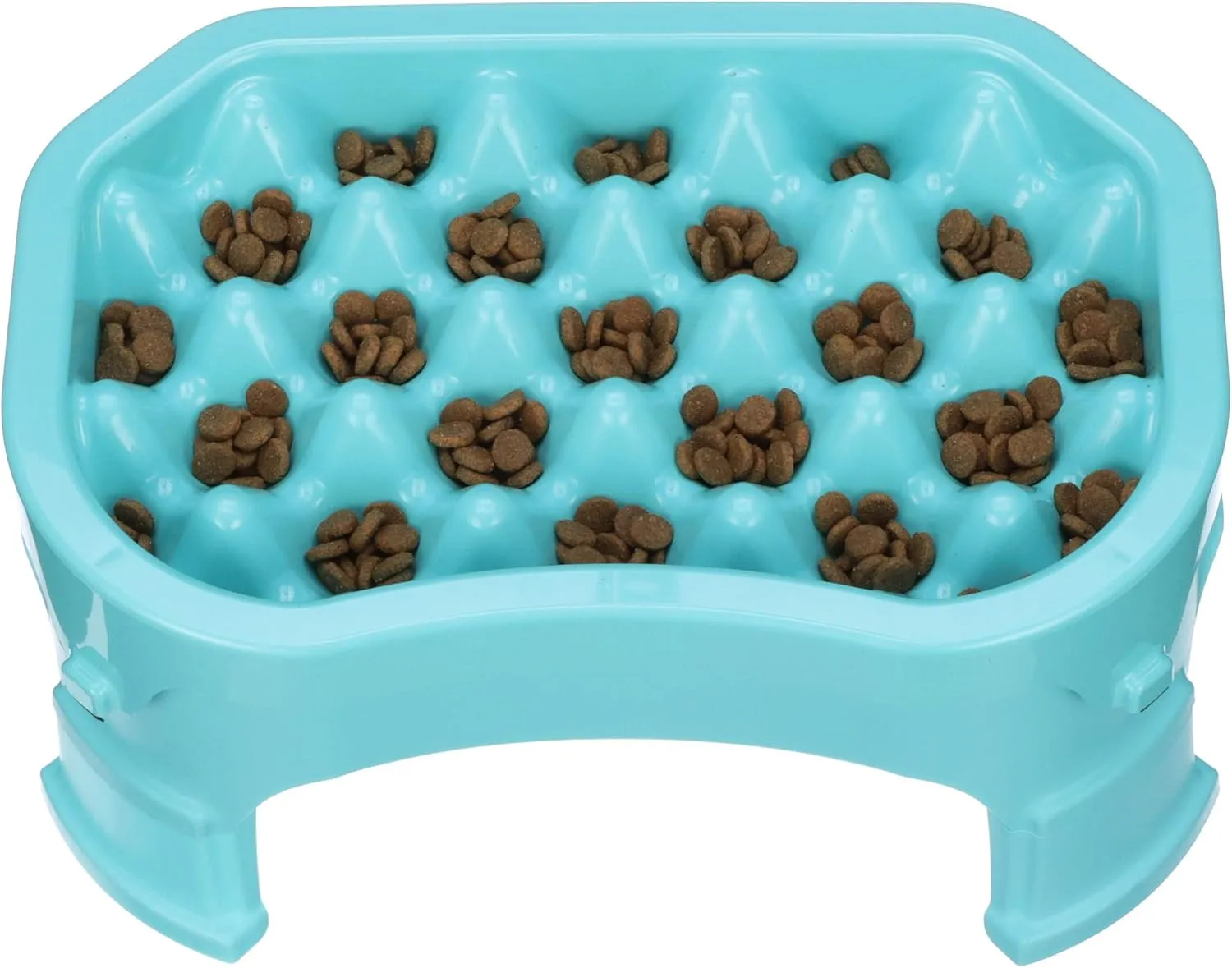 Neater Pet Brands  Neater Raised Slow Feeder Dog Bowl  Elevated and Adjustable Food Height - (6 Cup, Aquamarine)