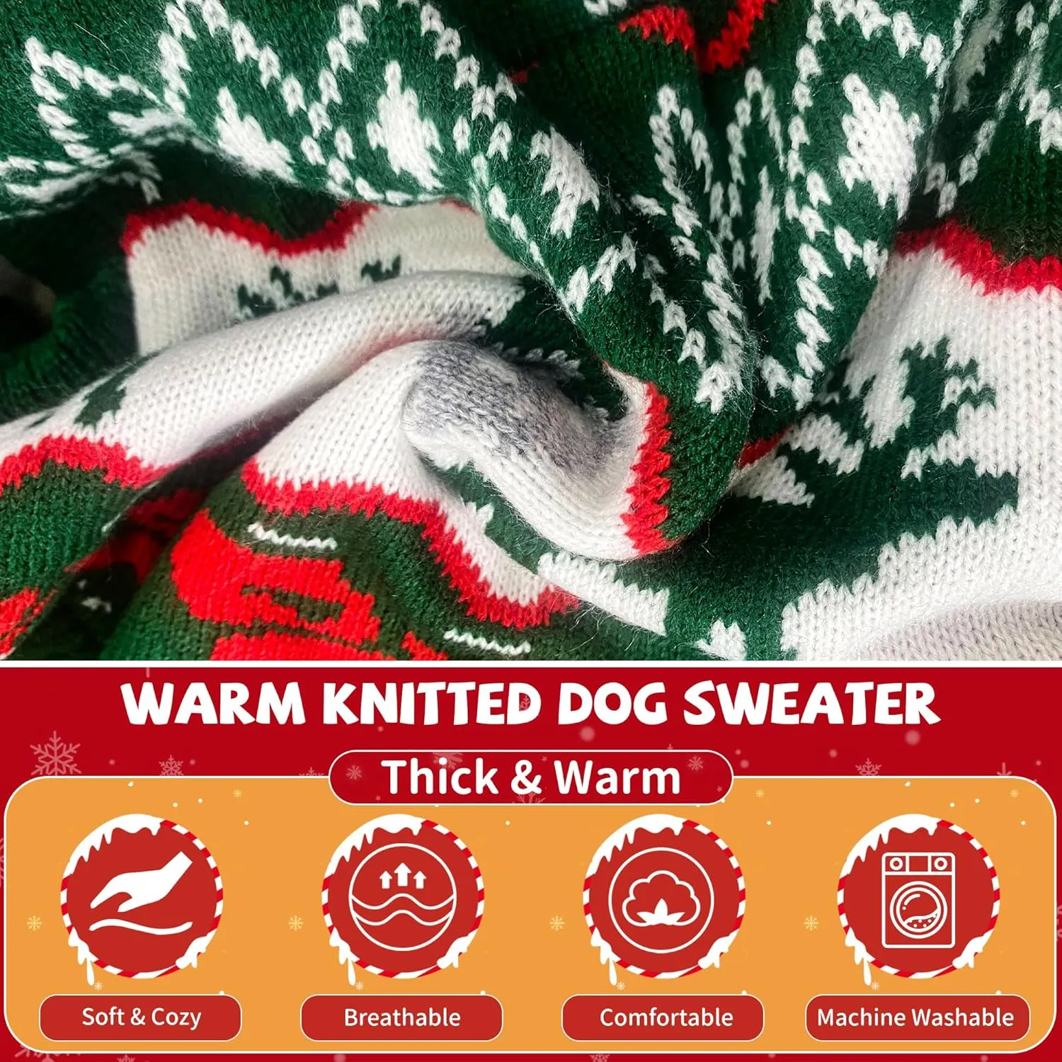 OTOB Cat Christmas Sweater with Cute Moose Hat, Winter Soft Kitten Cat Sweater Hoodie with Leash Hole, New Year Xmas Holiday Ugly Christmas Pet Sweater for Tiny Small Dogs Puppy Boys Girls, Green XS
