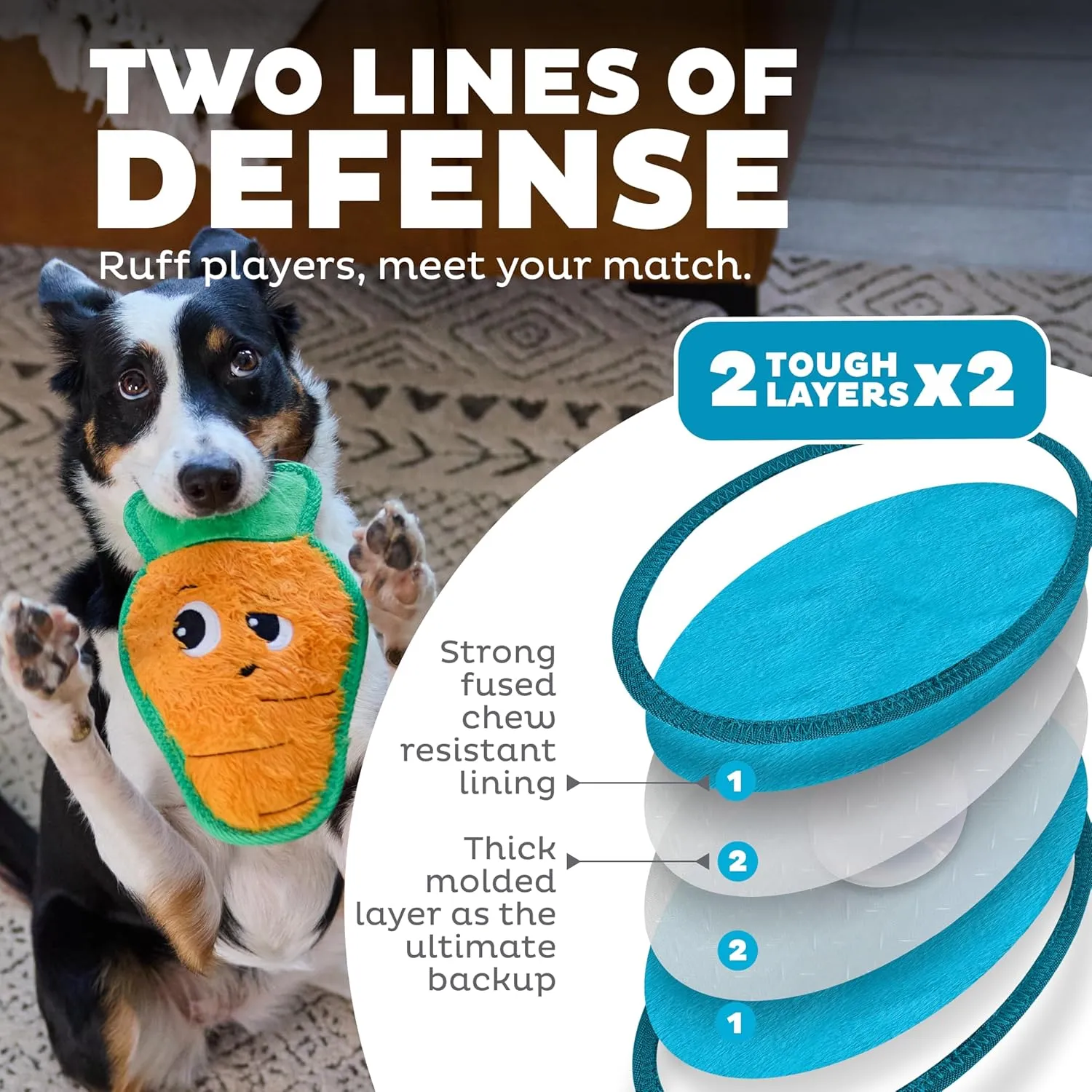 Outward Hound Tough Skinz Carrot, Orange, Medium