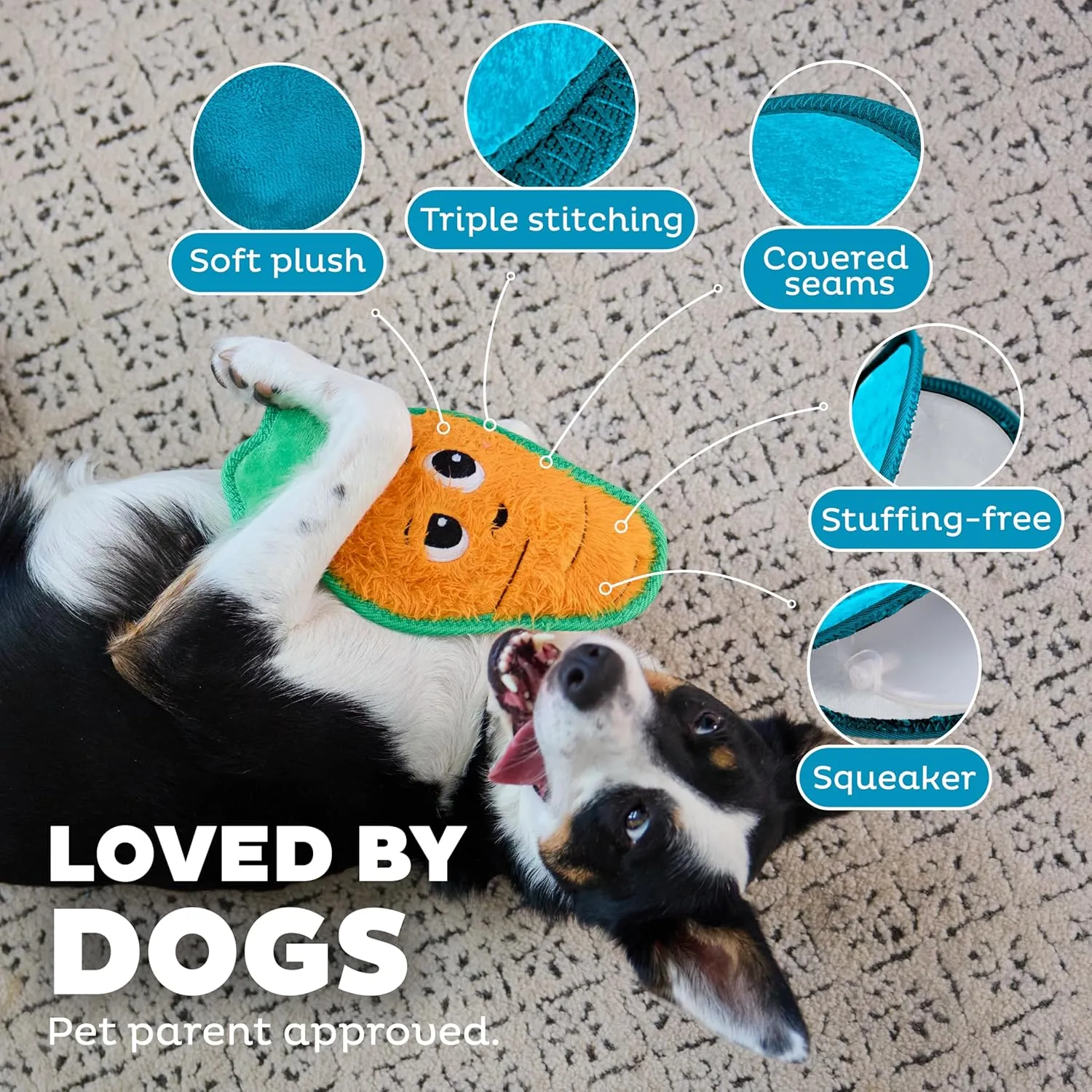 Outward Hound Tough Skinz Carrot, Orange, Medium