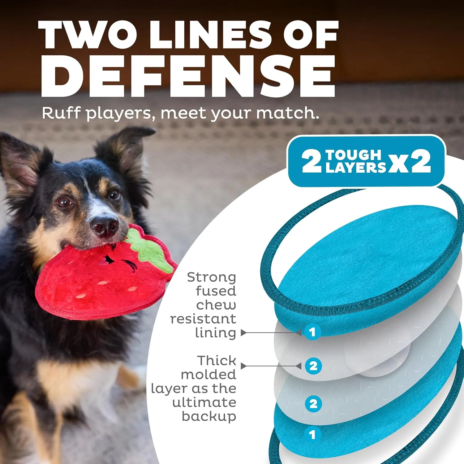 Outward Hound Tough Skinz Strawberry, Red, Medium