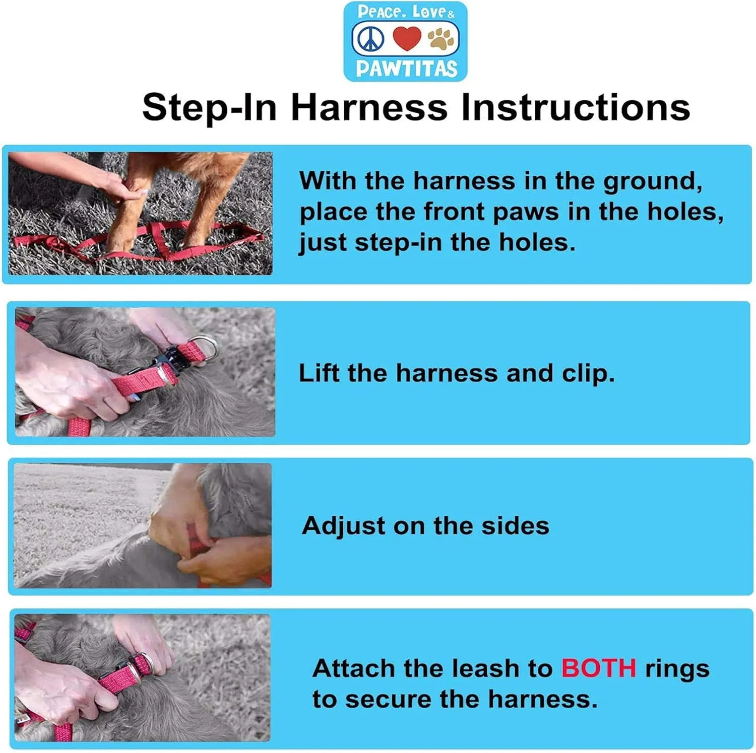 Pawtitas  Step in Dog Harness or Vest Harness    