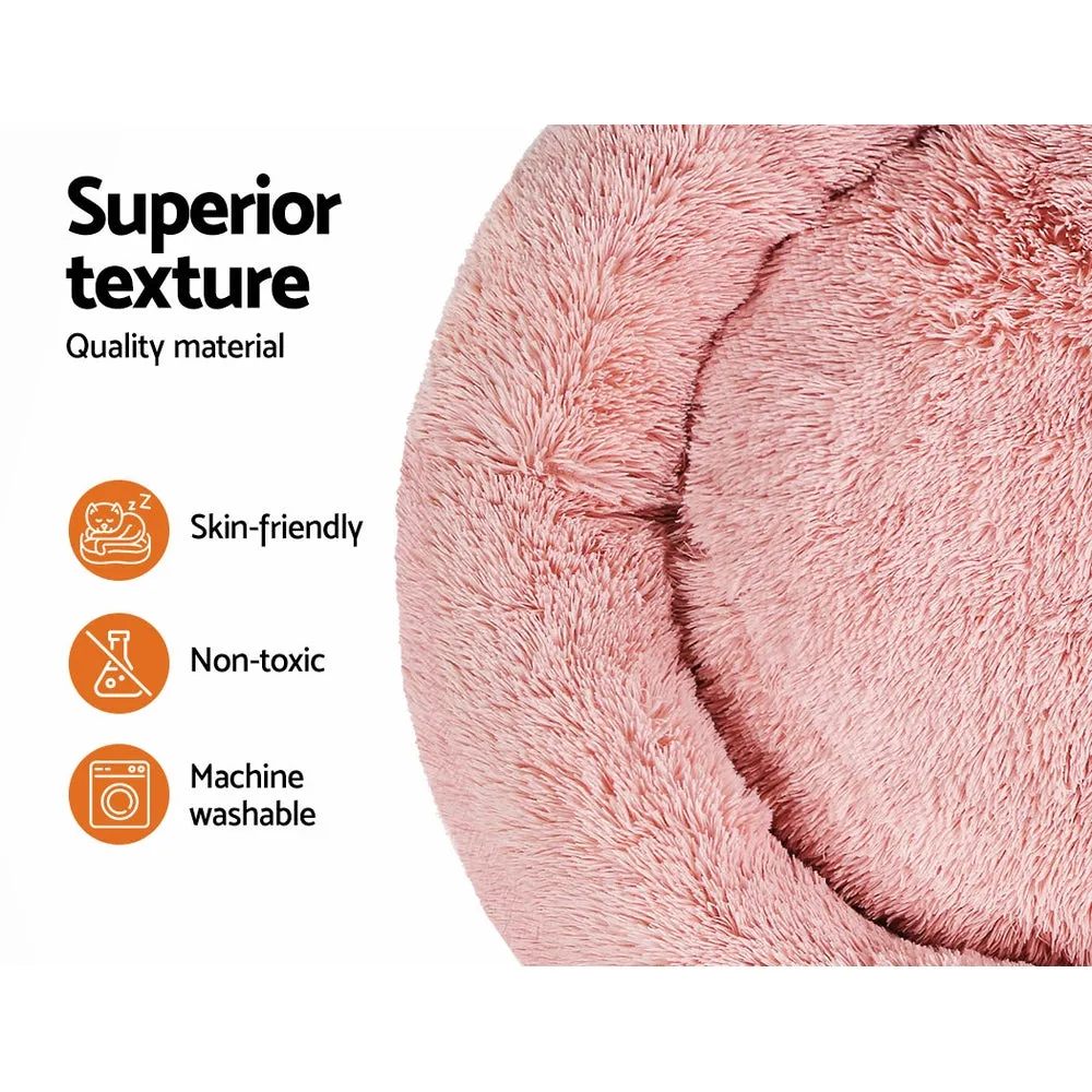 Pet Bed Dog Cat Calming Bed Extra Large 110cm - Pink Sleeping Comfy Washable