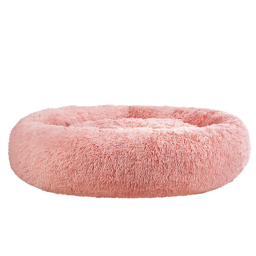 Pet Bed Dog Cat Calming Bed Extra Large 110cm - Pink Sleeping Comfy Washable