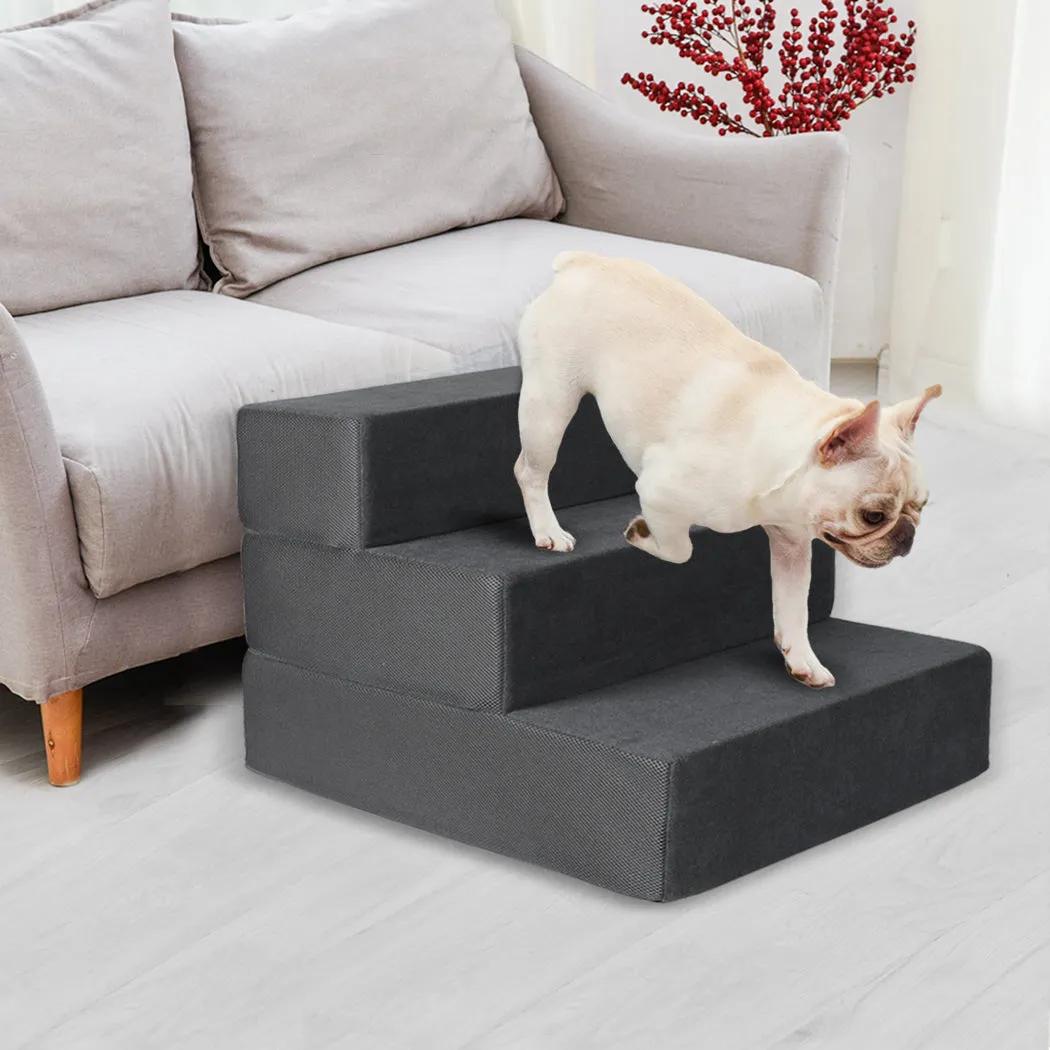 Pet Stairs 3 Step Ramp Portable Adjustable Climbing Ladder Soft Washable