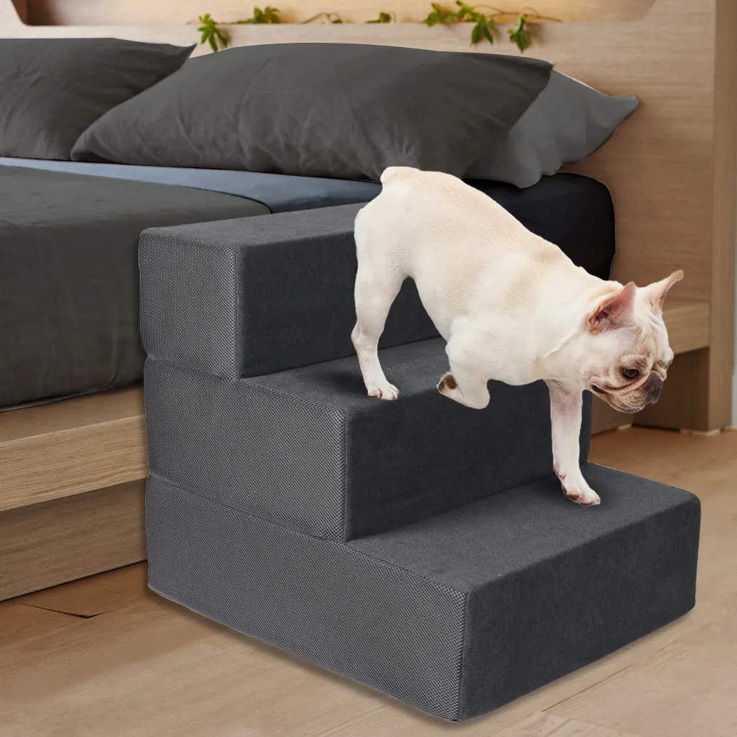 Pet Stairs 3 Step Ramp Portable Adjustable Climbing Ladder Soft Washable