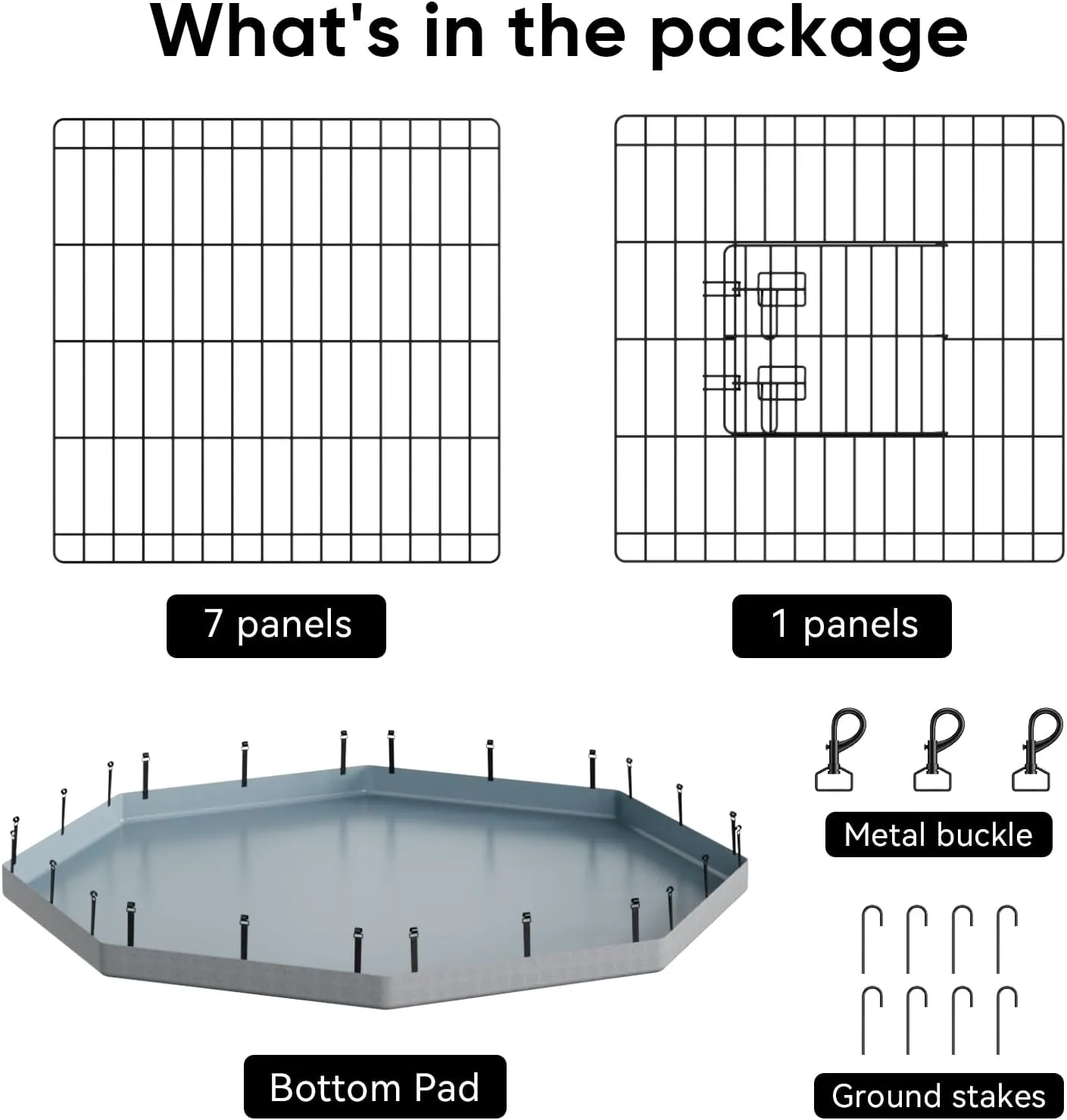 PJYuCien Dog Playpen, 8 Panels 24H Dog Pens Indoor with Bottom Pad, Metal Foldable Pet Puppy Exercise Fence Crate Kennel, Better for Small Animals,Grey