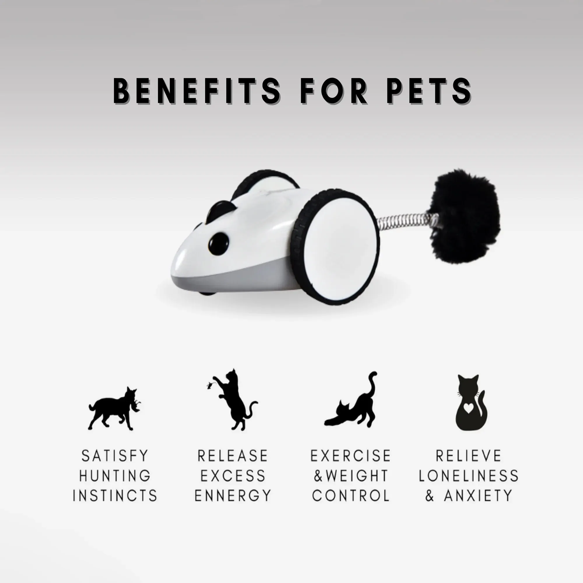 Purechase Smart Cat Toy – App-Controlled Interactive Mouse with Adjustable Speed & USB Charging