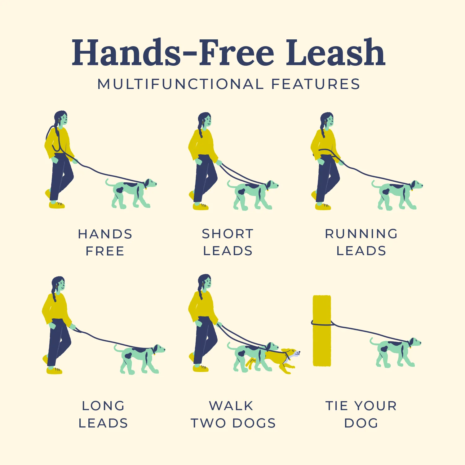 Rosewater Hands-Free Rope Leash