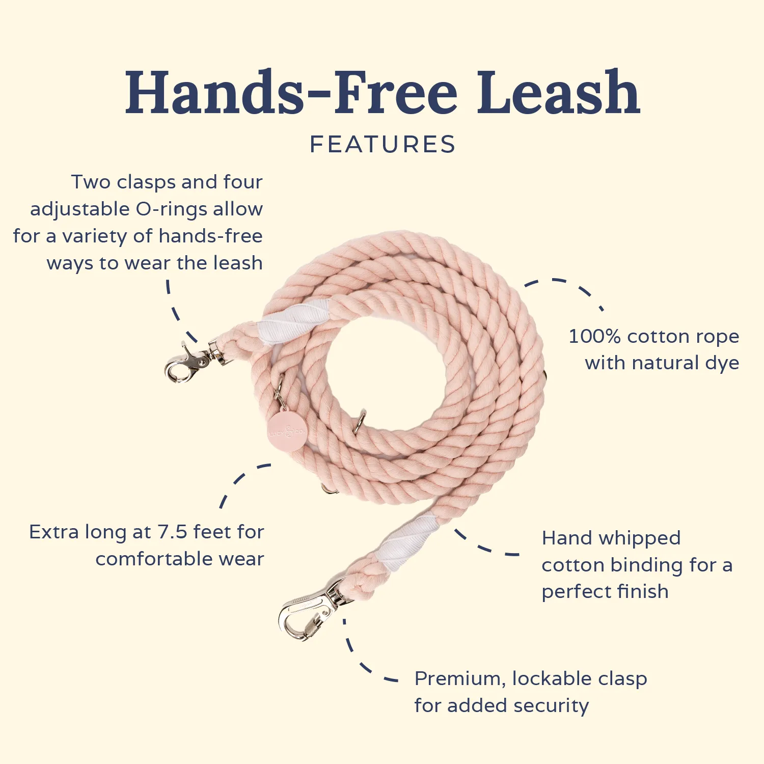 Rosewater Hands-Free Rope Leash