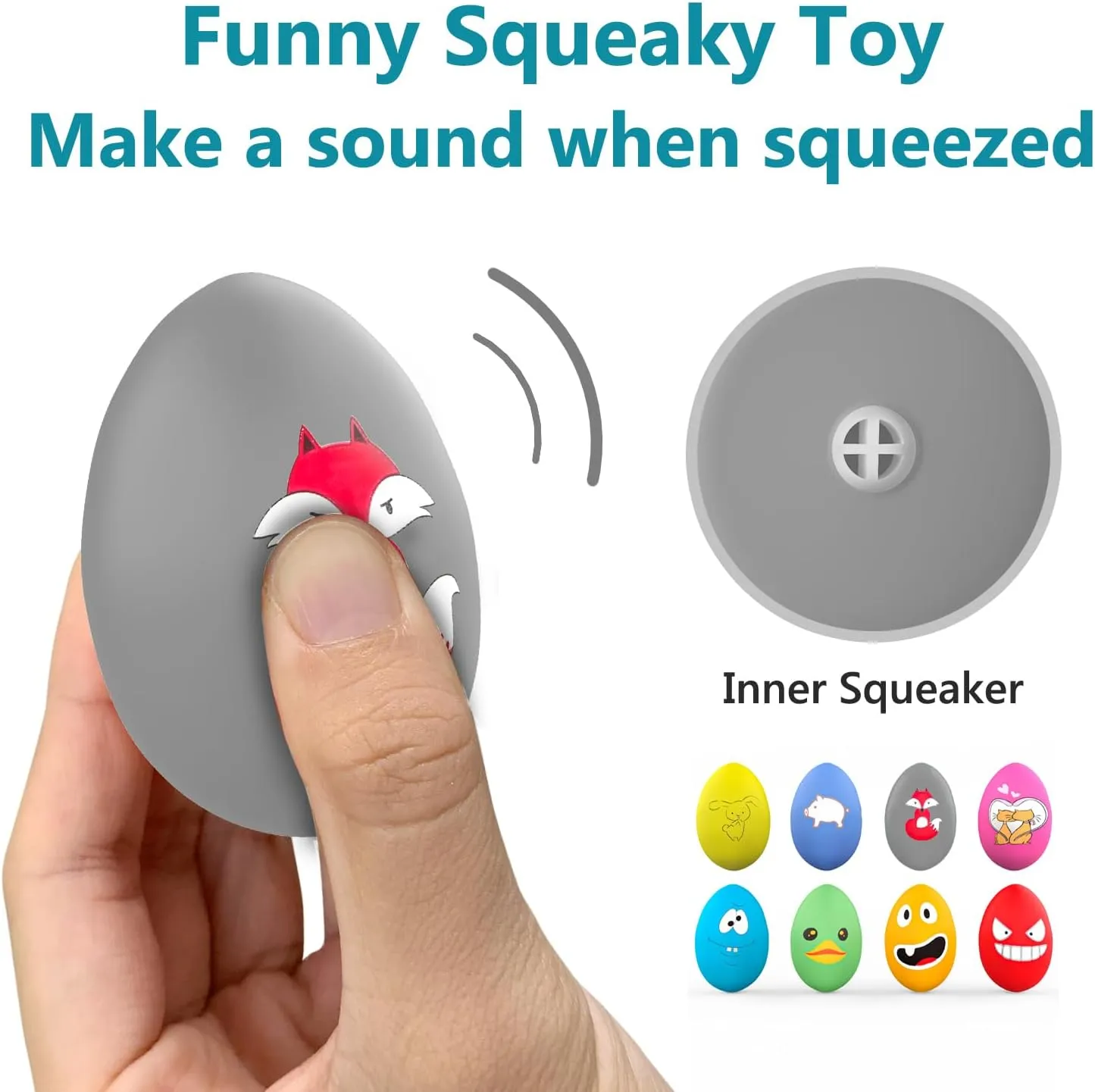 SCHITEC Squeaky Dog Toys, [8 Pack] Latex Squeaker Bouncy Egg for Small Medium Pets Puppies, 2.5 Soft Animal Rubber Interactive Fetch Ball Set