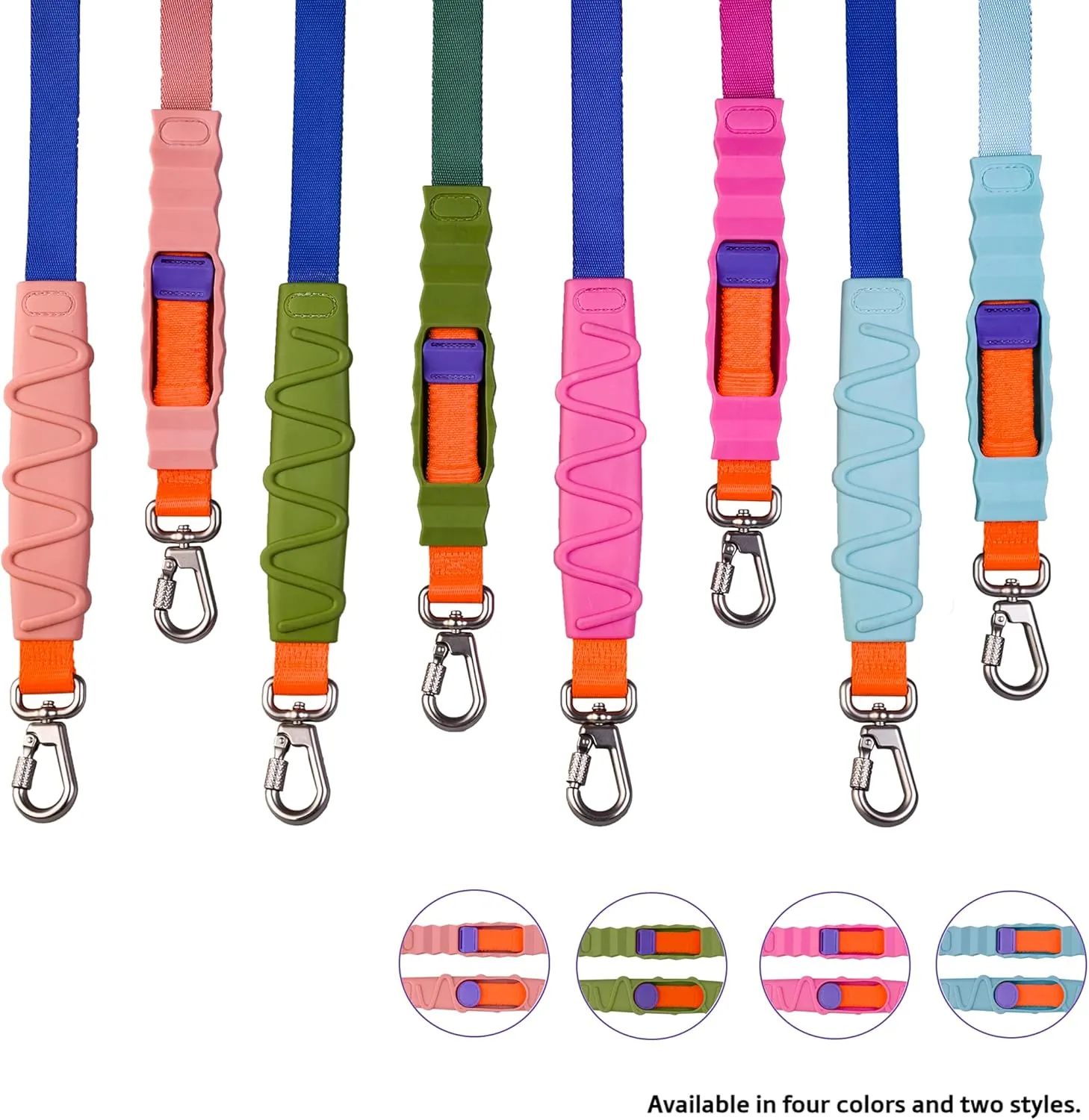 Shock Absorbing Dog Leash, Bungee Dog Leash with Swivel Lockable Hook & Padded Handle, No-Pull Lead for All Dog Sizes - Enhances Safety & Comfort for Outdoor Walks (Blue, Geo Leash)