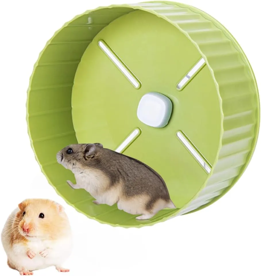 Silent Hamster Exercise Wheel, Hamster Running Wheel Silent Spinner for Hamsters Gerbils Mice Or Other Small Animals (Green)