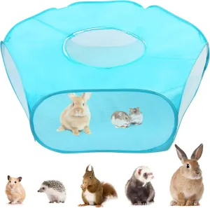 Small Animal Playpen, Guinea Pig Playpen, Foldable Hamster Cage Tent with Zipper Cover, Waterproof Play Yard Fence for Hamster Rabbit Kitten, Indoor Small Pet Exercise Pen
