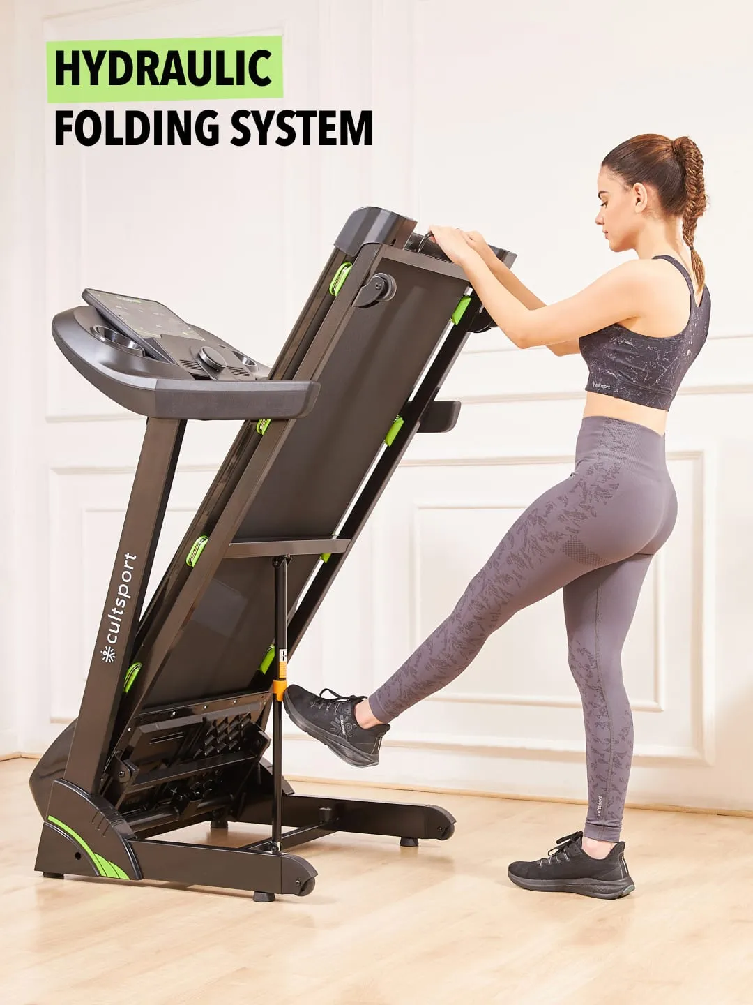 Smartrun C2 4 HP Peak Treadmill with 15-level Auto-Incline | Max Weight-120kg | Max Speed-16kmph