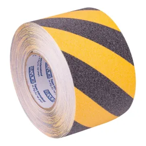 STYLUS Anti-Slip Tape Hazard 100mm x 18.2m Black/Yellow Non-Skid Safety Antislip